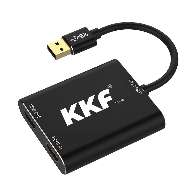 KKF 4K HDMI Capture Card, 1080P 60FPS Video Capture Card for Streaming and Recording of PS5, PS4, Xbox Series X/S, Nintendo Switch via DSLR OBS with HD Ultra-Low Latency (USB A 3.0) - Image 1